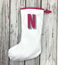 Rainbow Christmas Stocking- personalised Holiday decoration, Custom initial xmas - Image 9