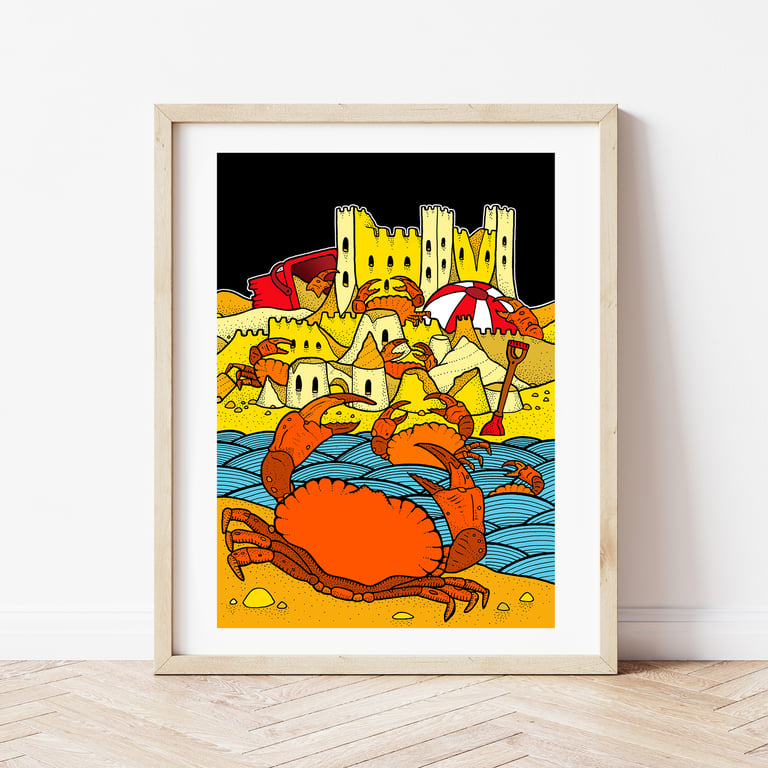 Crab Attack - Giclee Fine Art Print (Unframed)