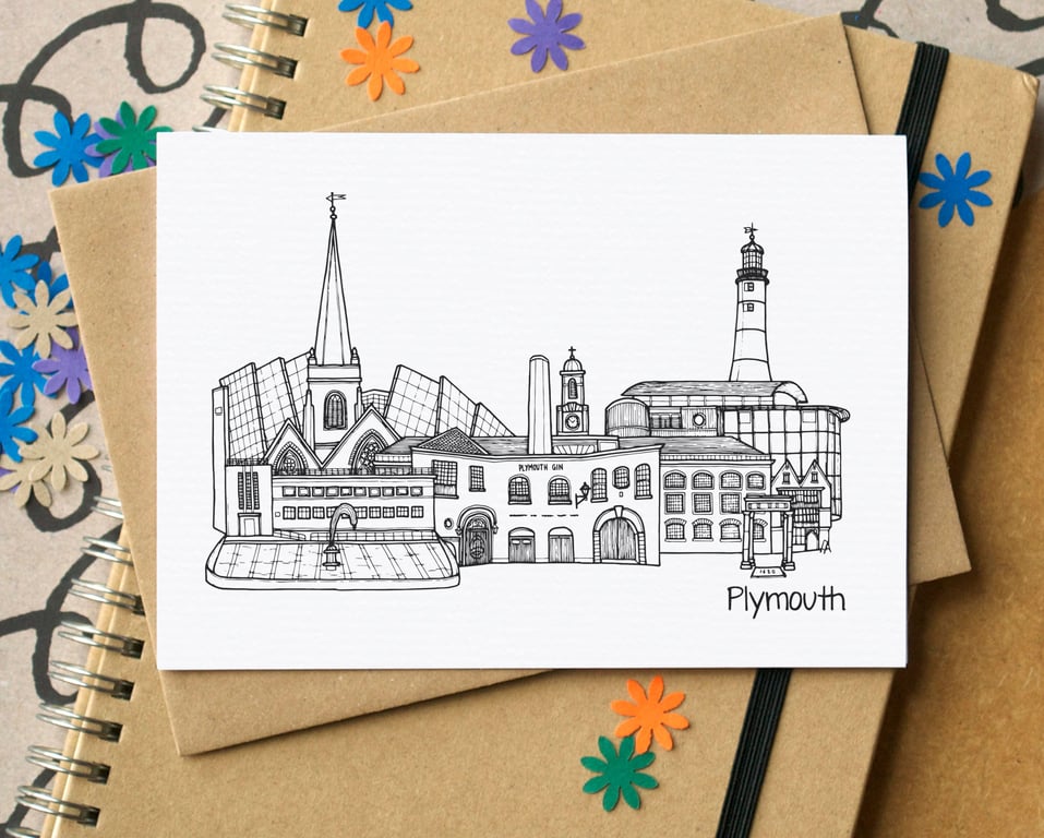 Plymouth Skyline Greetings Card