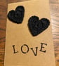Handmade crochet heart A6 “Love” greeting card