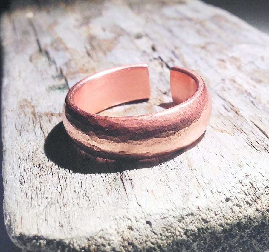 Handmade Chunky Open Copper Ring  UK Size X - Y (RGCUOPXY1) - UK Free Post