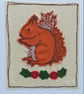 Embroidered Squirrel Christmas Card - Image 3