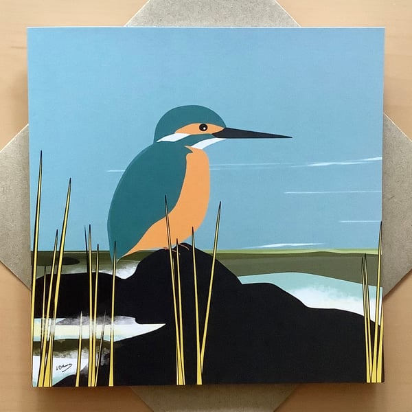 Greetings card - kingfisher - bird card