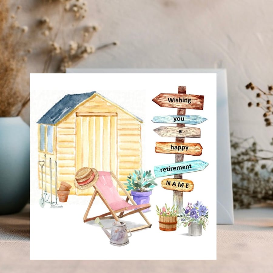  Male Gardening Retirement Greetings Card can be personalised