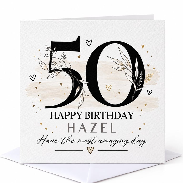 Personalised 50th Birthday Card For Her Daughter Sister Friend Mum Nanna Grandma