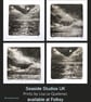 Winter Moon OOAK monoprint black and white coastal beach scene - Image 2