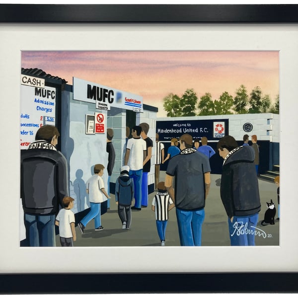 Maidenhead Utd F.C, York Road Stadium, High Quality Framed Football Art Print.