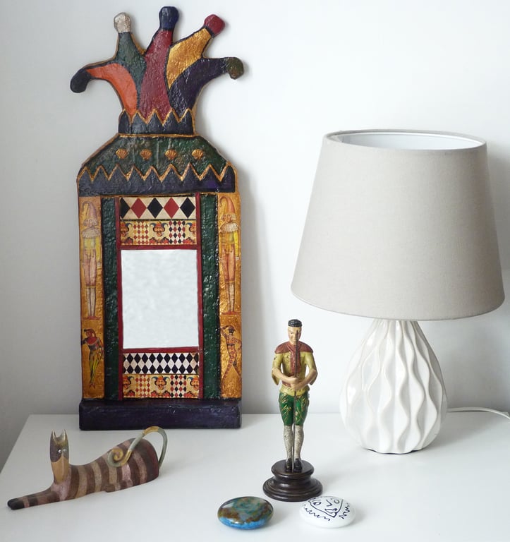 Artisan Hand Crafted and Painted Harlequin Jester Mirror No.7