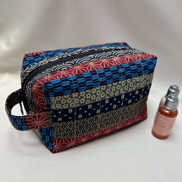 Quilted Cosmetic Bag Wash Bag Medium Size Japanese Patterns