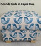Blue Birds Armchair & Footstool Handmade Accent Chair Nursery Fireside Small - Image 6