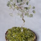 Prehnite gemstone tree of life decoration.