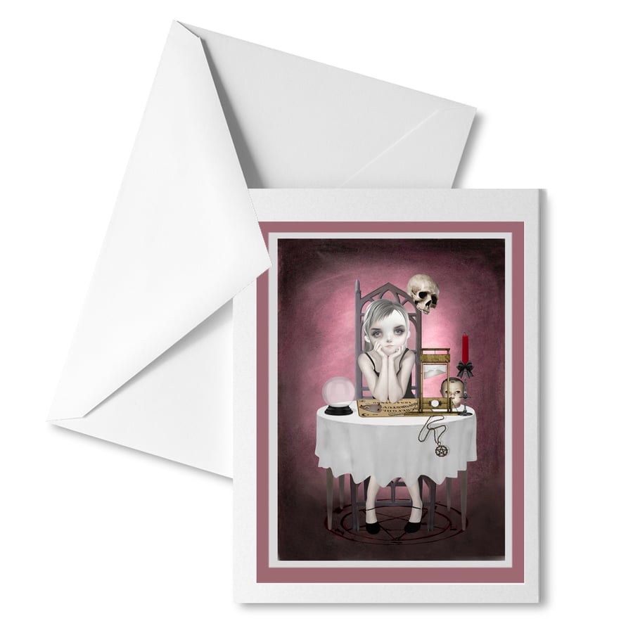 Creepy Cute Art Greeting Card - The Girl Next Door