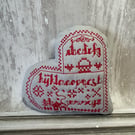 Winter Bowl Filler - Sampler Heart SY 00030