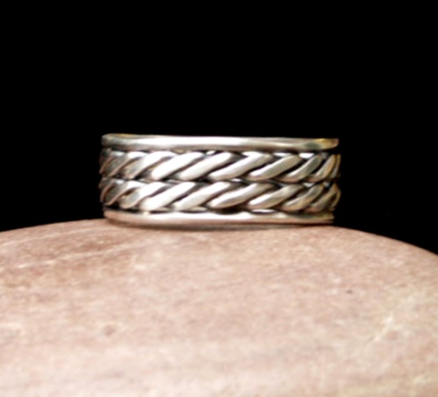 Plaits Of Silver Ring
