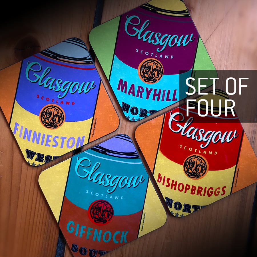 Glasgow Soup, set of 4 coasters