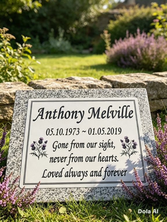  Memorial Slanted Grave Marker Stone Gravestone Granite Cemetery Headstone