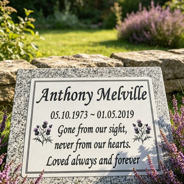  Memorial Slanted Grave Marker Stone Gravestone Granite Cemetery Headstone