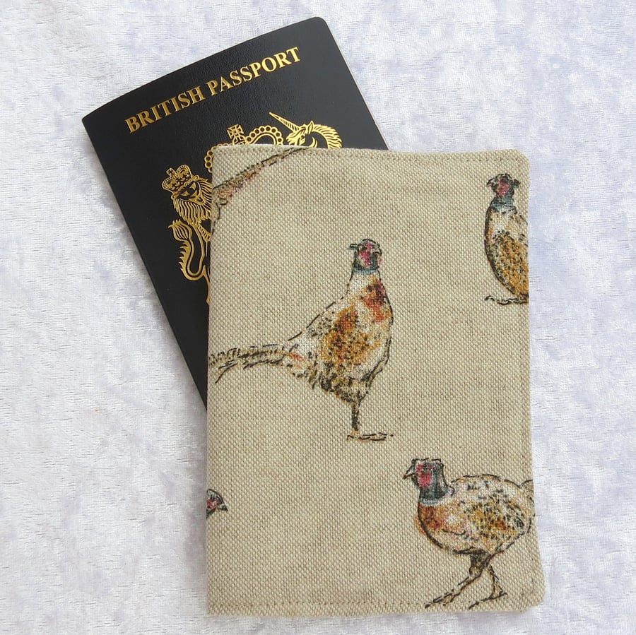 Passport Cover.  Passport sleeve.  Pheasants.