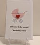 Personalised Welcome to the world Baby girl greetings card