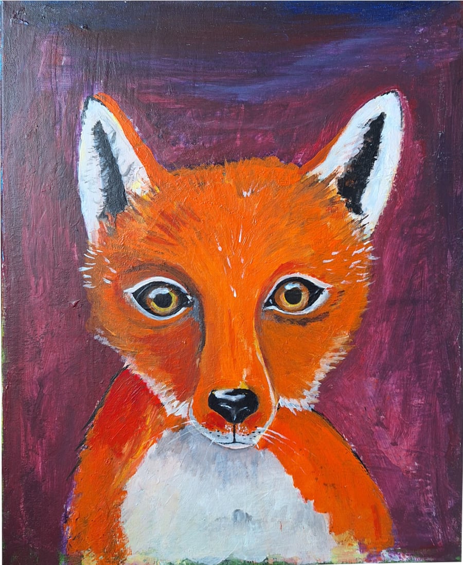 'Fox' Original Acrylic Painting on Canvas