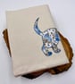 Reusable Appliqué A5 Notebook Cover with Notebook Included – Handmade Blue Flora - Image 4