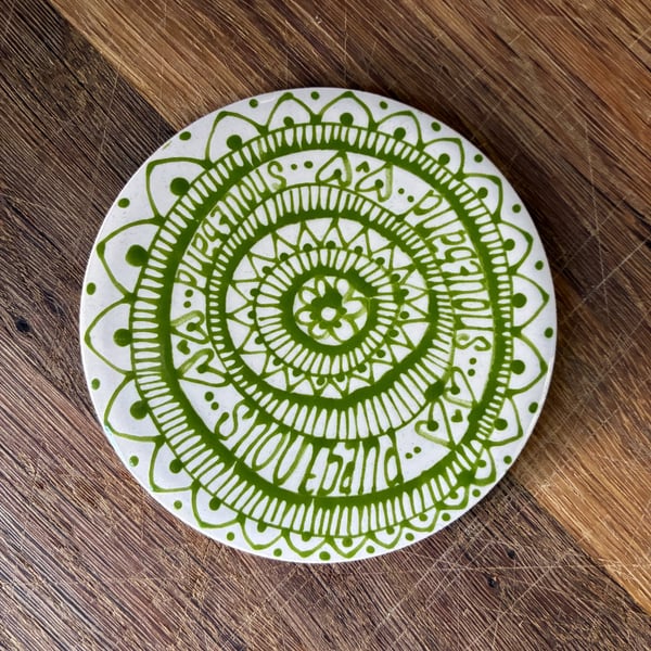 Hand Painted Olde English Insults Coaster