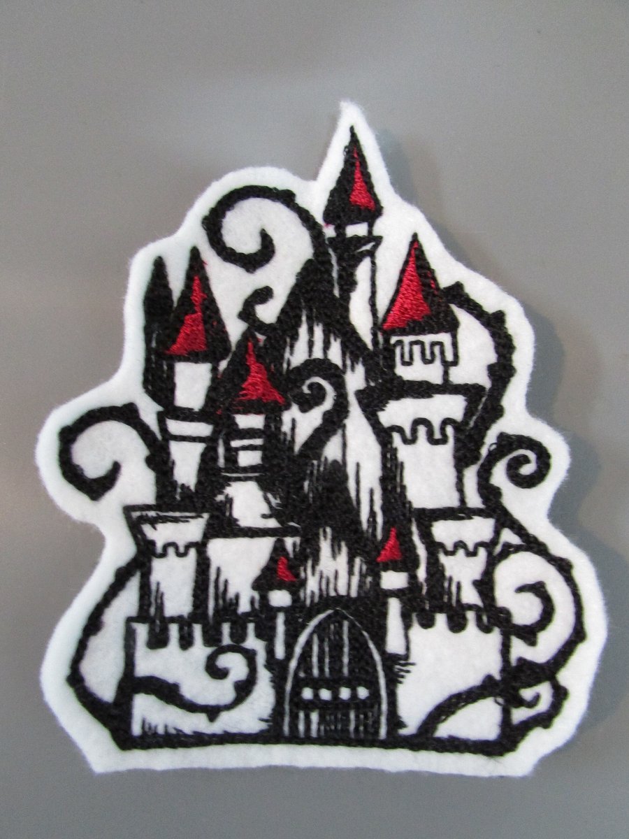 Fairytale Castle Embroidered Sew on Applique Patch