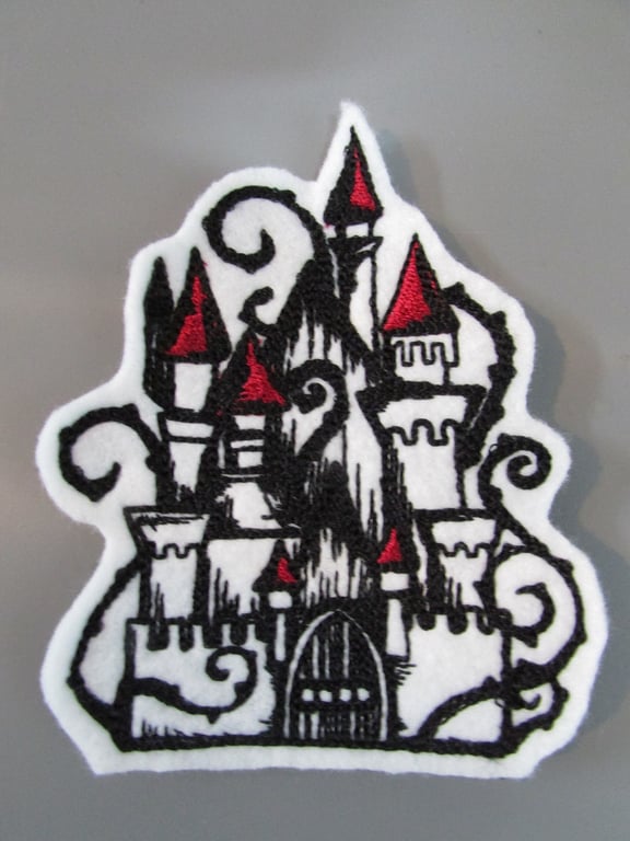 Fairytale Castle Embroidered Sew on Applique Patch