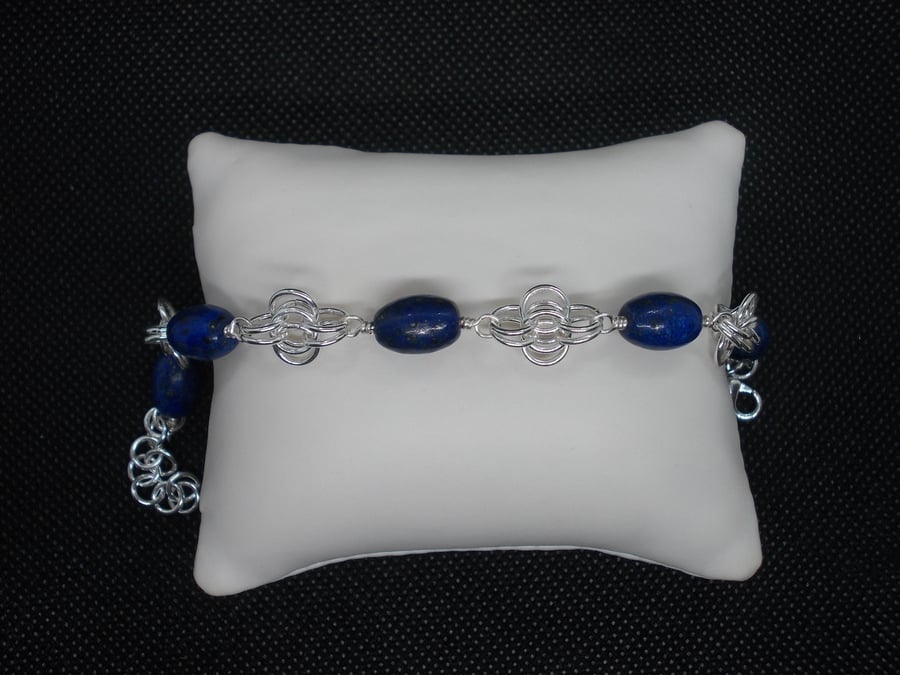 SALE - Lapis Lazuli barrel bracelet