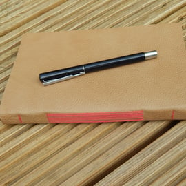 Leather Journal, Golden Brown & Red, Notebook.