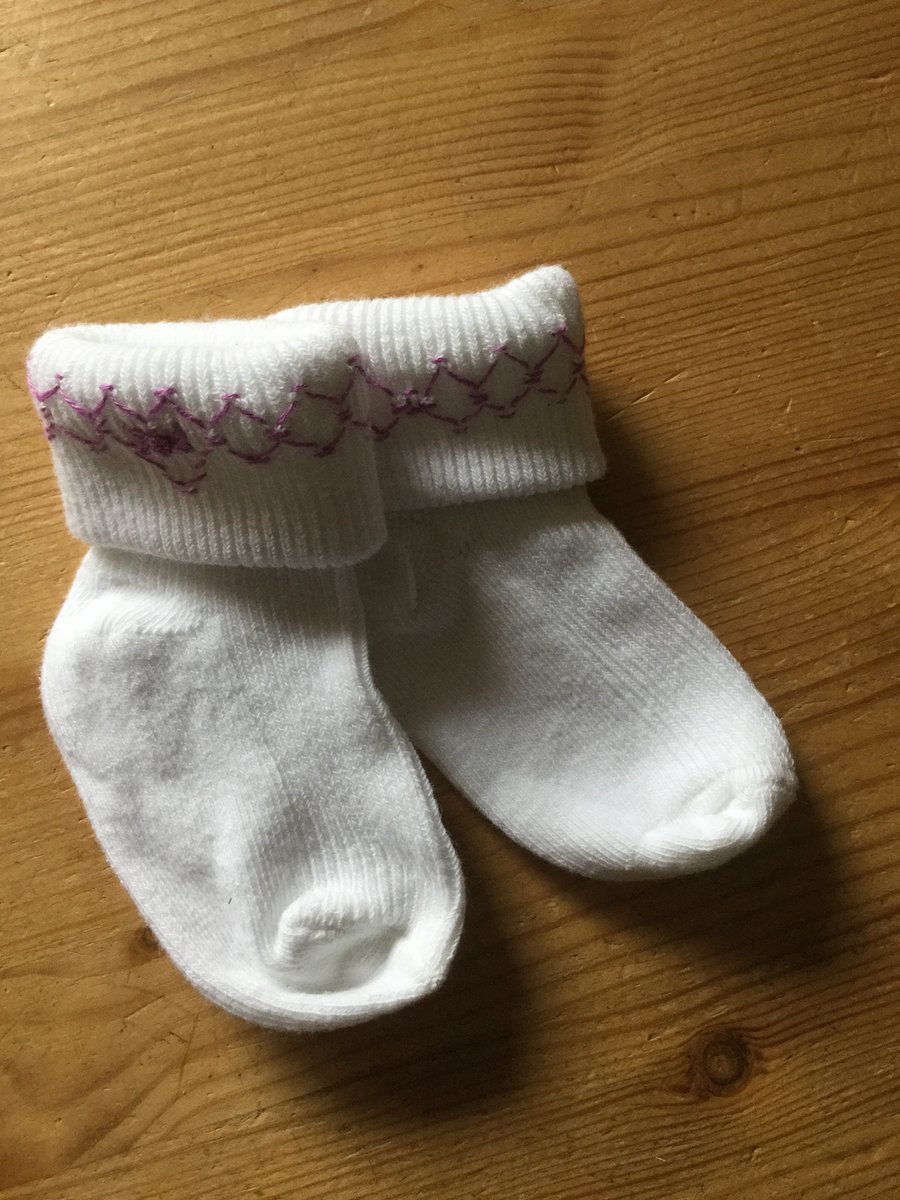 Hand Smocked Baby Socks, Purple 