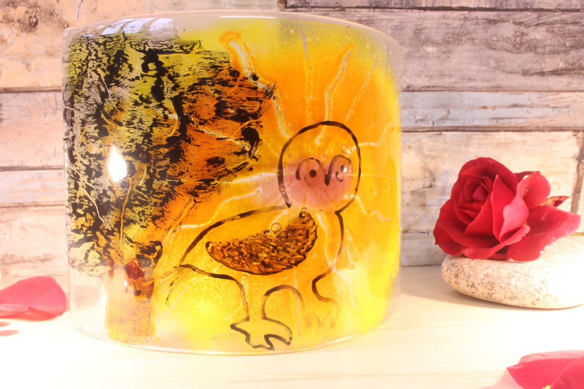 Large Sunny Owl freestanding arch panel lightcatcher