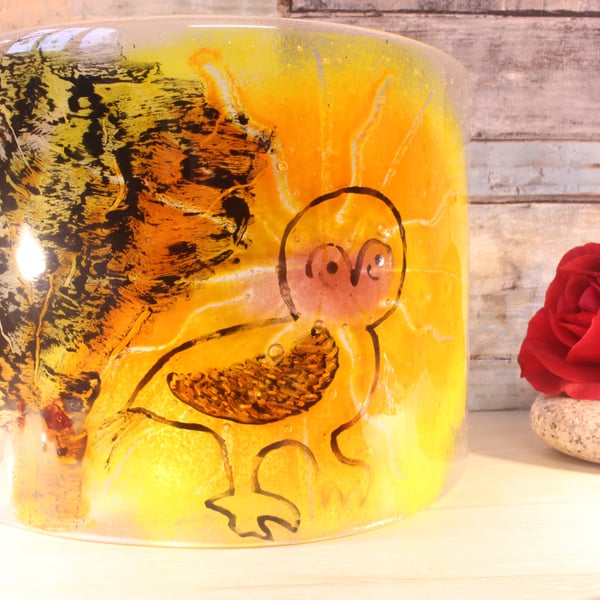 Large Sunny Owl freestanding arch panel lightcatcher