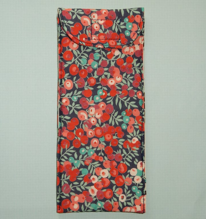 Glasses case - Liberty print red and navy