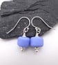 blue lampwork glass earrings - Image 2