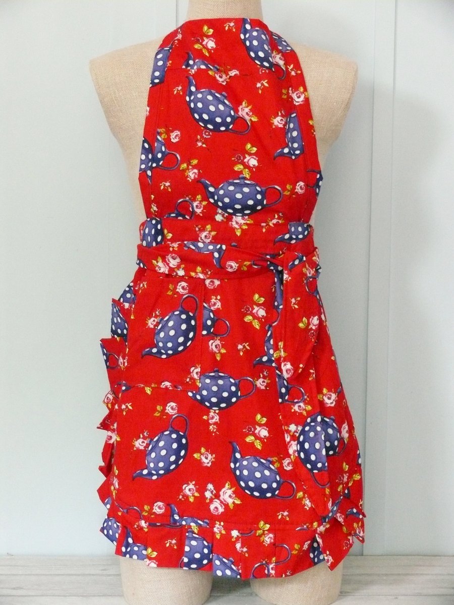 Ladies Apron, Tea Cup Theme fabric