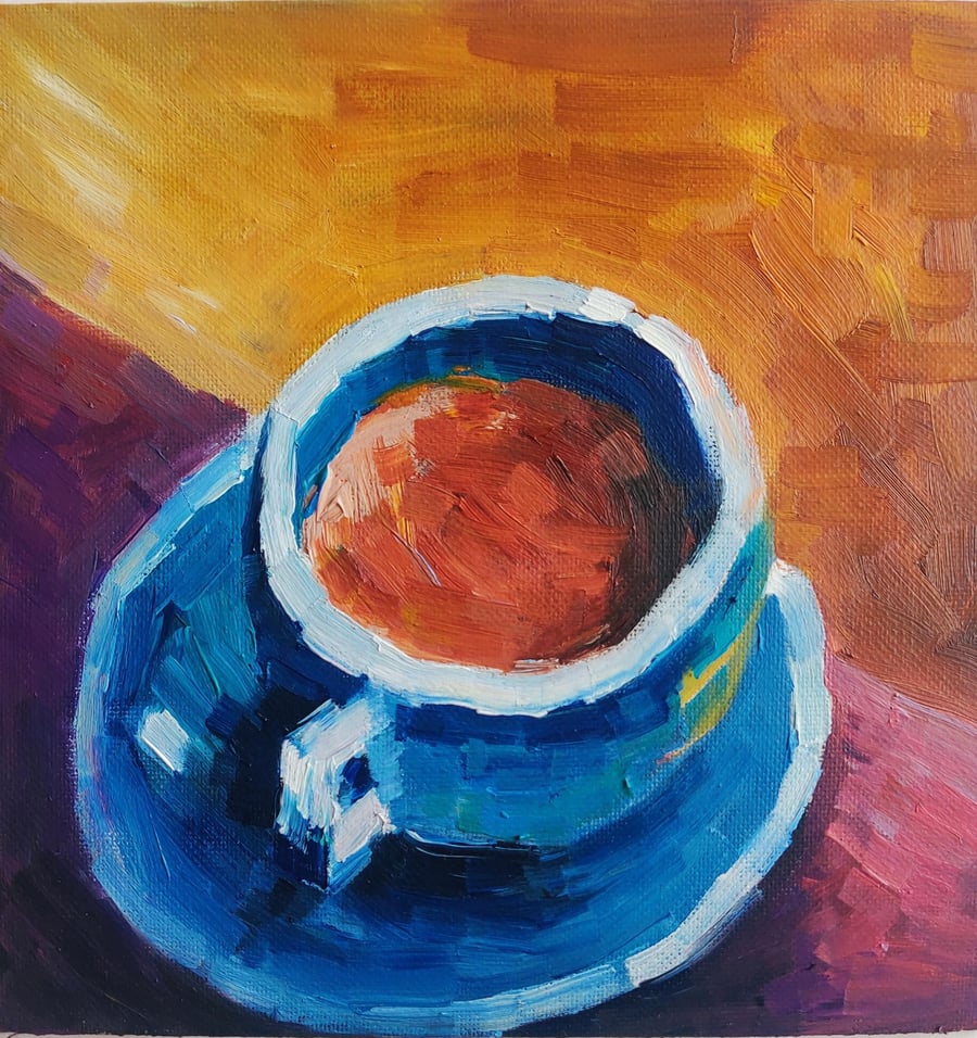 Tea Cup Oil Painting