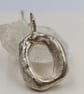 Molten Sterling Silver Initial O Pendant – Handmade Organic Letter Necklace - Image 2