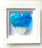 Fused glass sea inspired heart picture