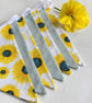 Sunflower Green Striped Fabric Bunting 7 Double-Sided Flags Summer Decoration - Image 4