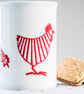 Fine Bone China Mug with chickens or hens inspired by Indian woodblock prints. - Image 5