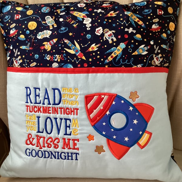 Space Ship Cushion Cover ( cushion pad NOT included 