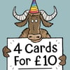 4 for 10! Any Four Cards for Ten Pounds. Group Discount. Pick and Mix Bundle