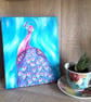 Pink and Purple Peacock Original painting.   