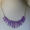 Purple Quartz and Crystal Necklace