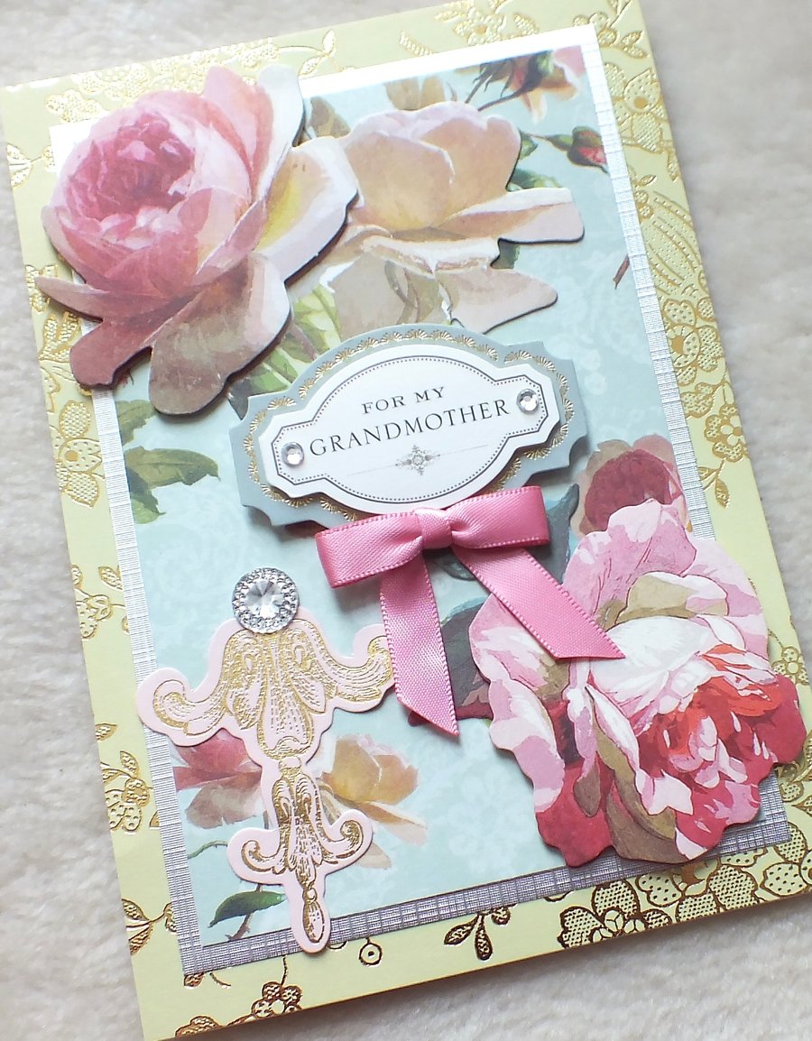 Luxury Handmade Grandmother Birthday Card