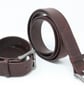1.25" brown leather belt; choice of buckle - Image 5