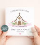 Personalised Christening Card Baptism Congratulations Card with Church Design
