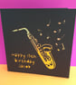 Personalised Saxophone Birthday Card - Sax, Jazz Band, Saxophonist - Image 1