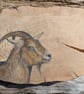 Goat Painting on Reclaimed Wood